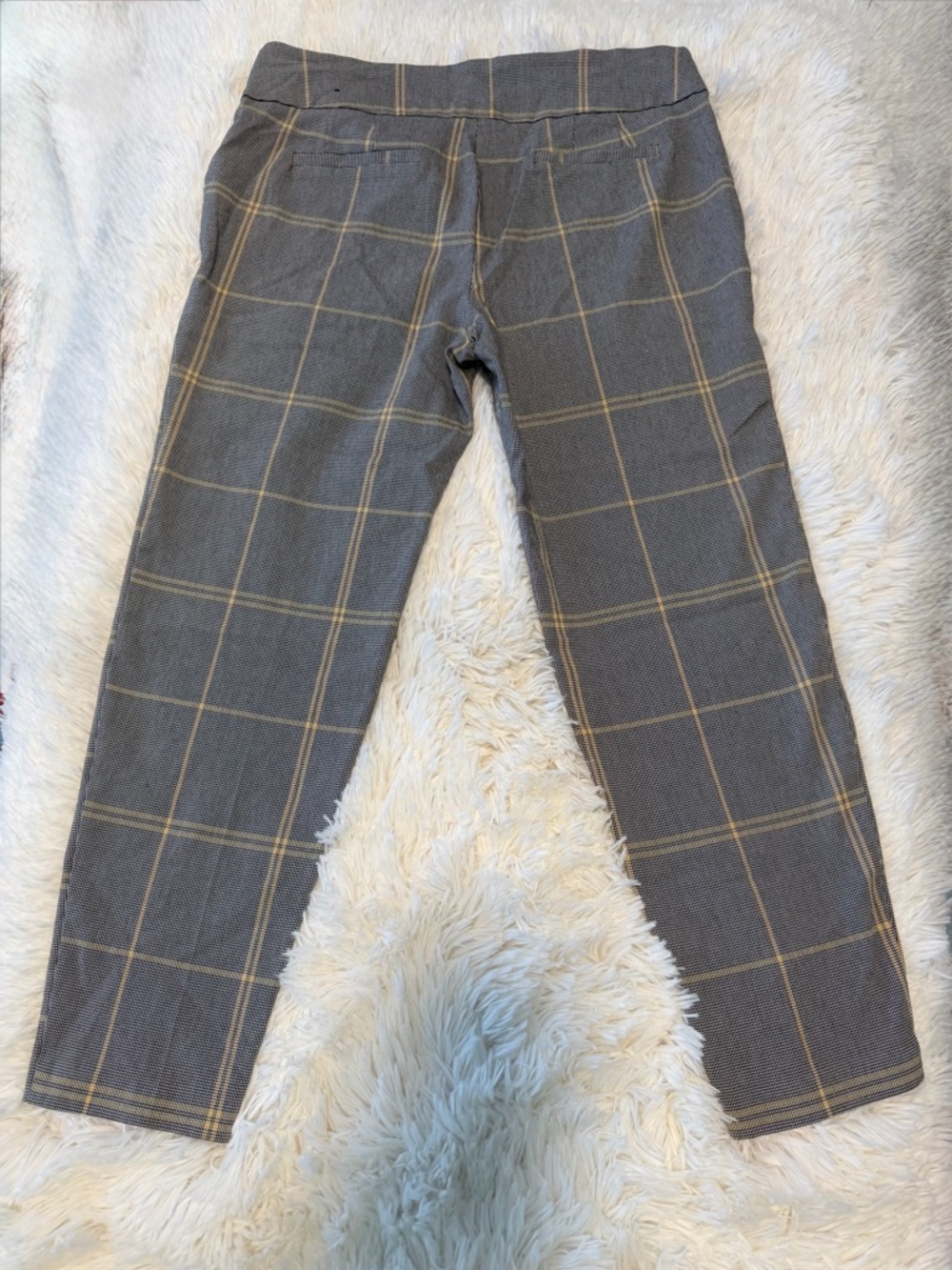 Soho Apparel Gray Plaid Skirt with Yellow Windowpane - Picture 4 of 4